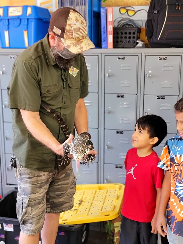 E&M Reptile Visits Kids Kare Schools