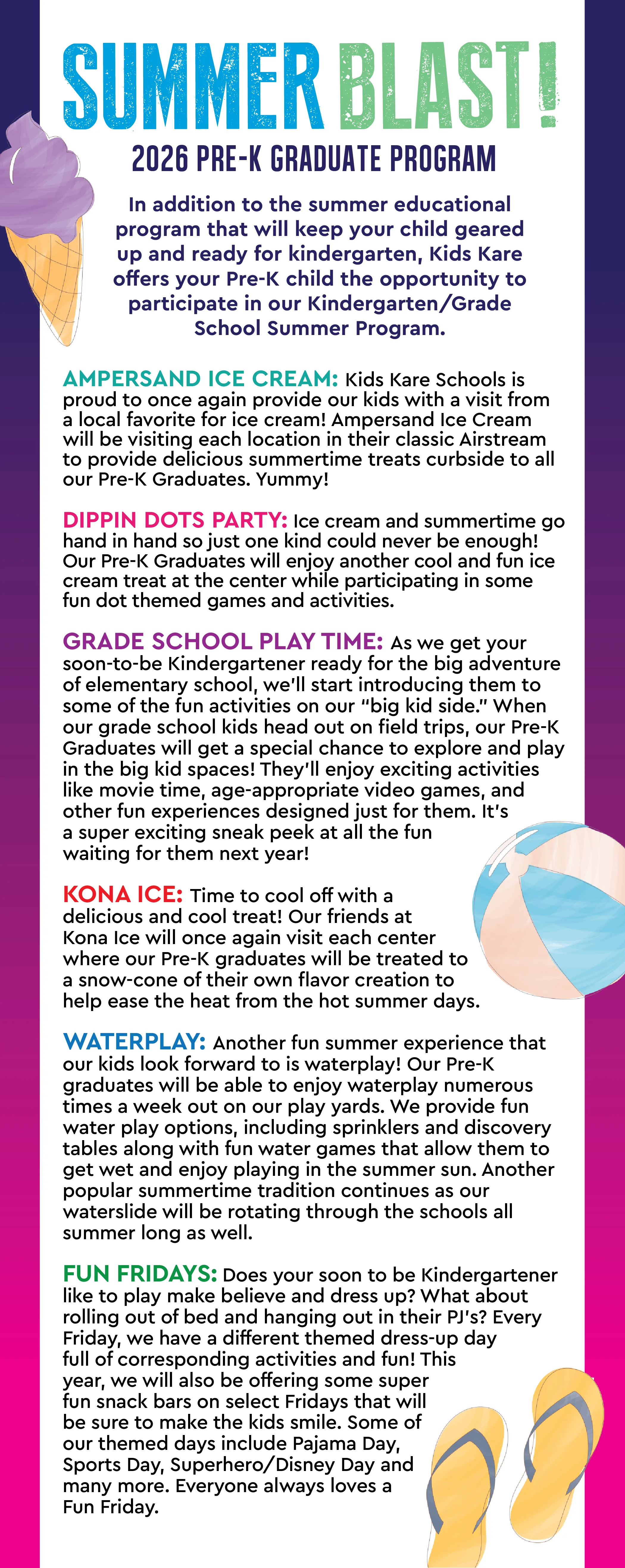 Pre-K Summer Blast flier